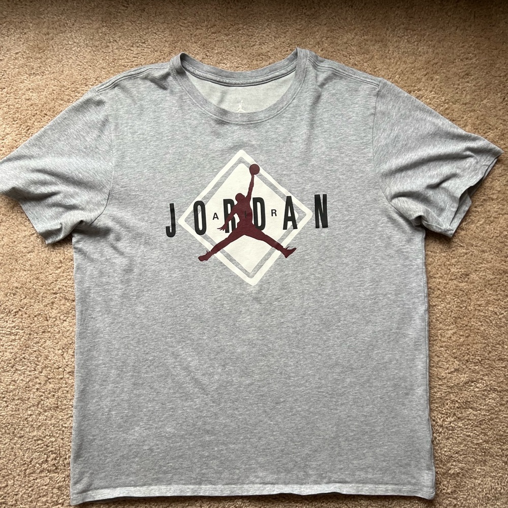 Jordan Gray Short Sleeve Tee with Bold Logo